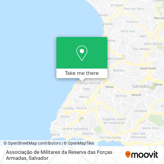 Mapa Associação de Militares da Reserva das Forças Armadas