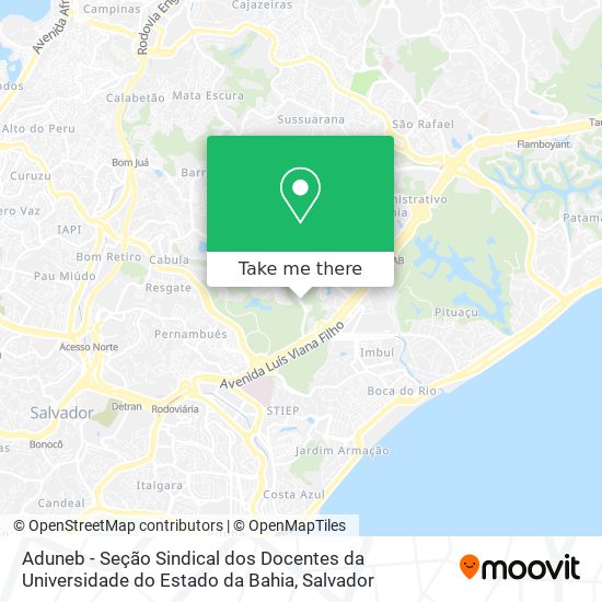 Mapa Aduneb - Seção Sindical dos Docentes da Universidade do Estado da Bahia