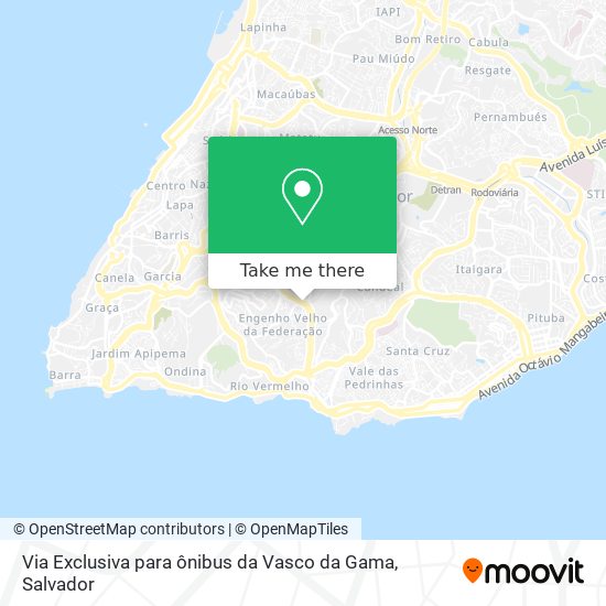 Mapa Via Exclusiva para ônibus da Vasco da Gama