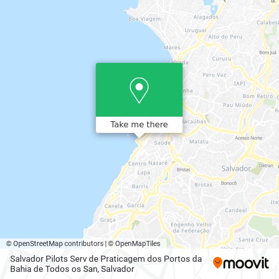 Mapa Salvador Pilots Serv de Praticagem dos Portos da Bahia de Todos os San