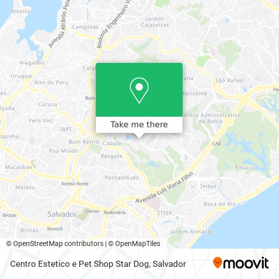 Mapa Centro Estetico e Pet Shop Star Dog