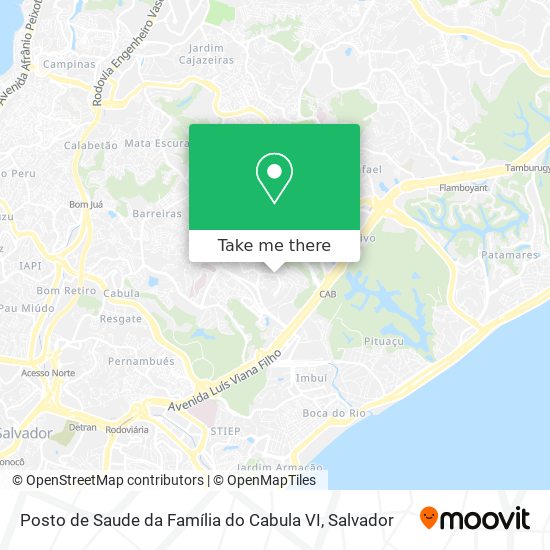 Mapa Posto de Saude da Família do Cabula VI