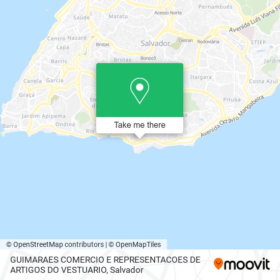 Mapa GUIMARAES COMERCIO E REPRESENTACOES DE ARTIGOS DO VESTUARIO