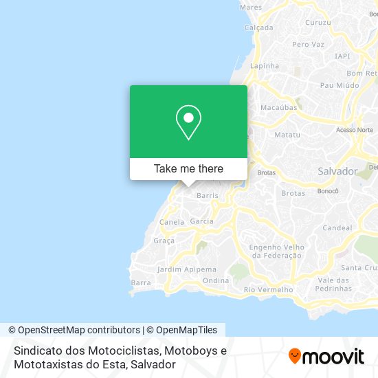 Sindicato dos Motociclistas, Motoboys e Mototaxistas do Esta map