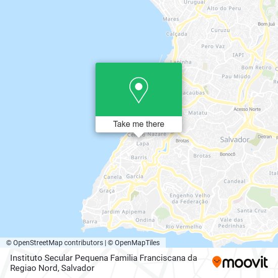 Mapa Instituto Secular Pequena Familia Franciscana da Regiao Nord