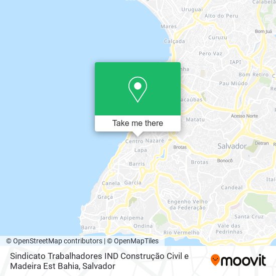 Mapa Sindicato Trabalhadores IND Construção Civil e Madeira Est Bahia