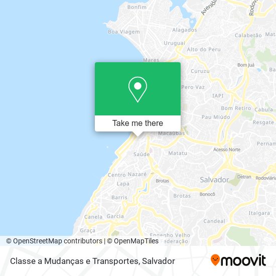 Mapa Classe a Mudanças e Transportes