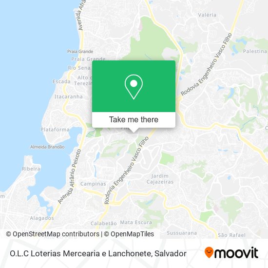 Mapa O.L.C Loterias Mercearia e Lanchonete