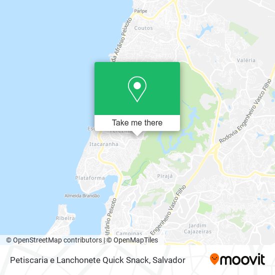 Mapa Petiscaria e Lanchonete Quick Snack