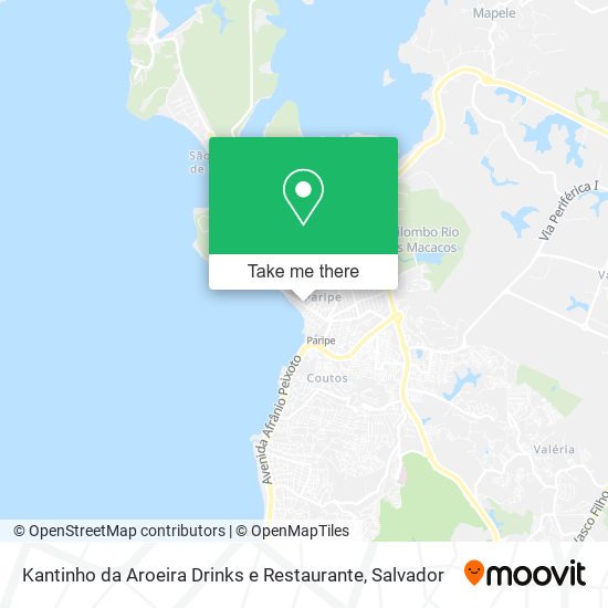 Mapa Kantinho da Aroeira Drinks e Restaurante