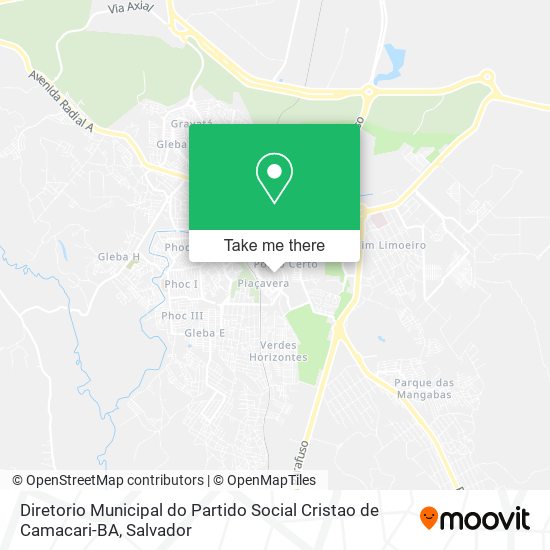 Mapa Diretorio Municipal do Partido Social Cristao de Camacari-BA