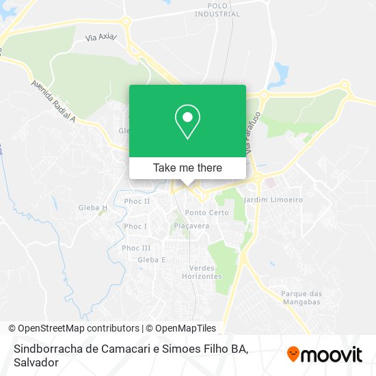 Sindborracha de Camacari e Simoes Filho BA map