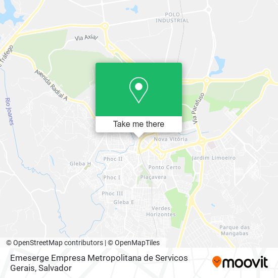 Mapa Emeserge Empresa Metropolitana de Servicos Gerais