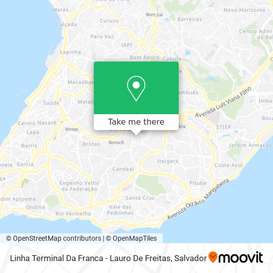 Mapa Linha Terminal Da Franca - Lauro De Freitas