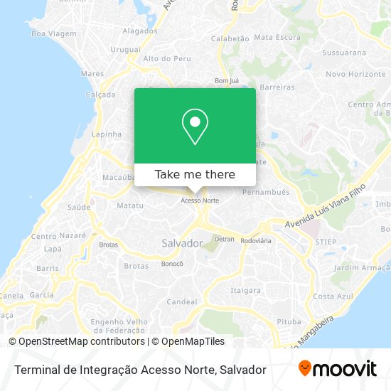 Mapa Terminal de Integração Acesso Norte