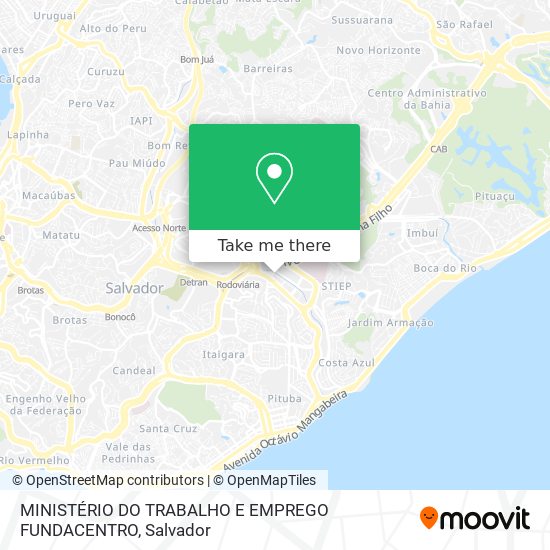 Mapa MINISTÉRIO DO TRABALHO E EMPREGO FUNDACENTRO