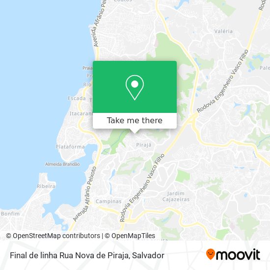 Mapa Final de linha Rua Nova de Piraja