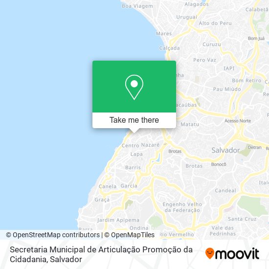 Mapa Secretaria Municipal de Articulação Promoção da Cidadania