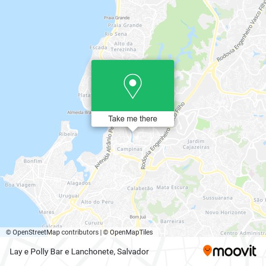 Mapa Lay e Polly Bar e Lanchonete