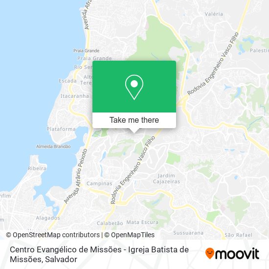 Mapa Centro Evangélico de Missões - Igreja Batista de Missões