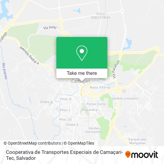Mapa Cooperativa de Transportes Especiais de Camaçari-Tec