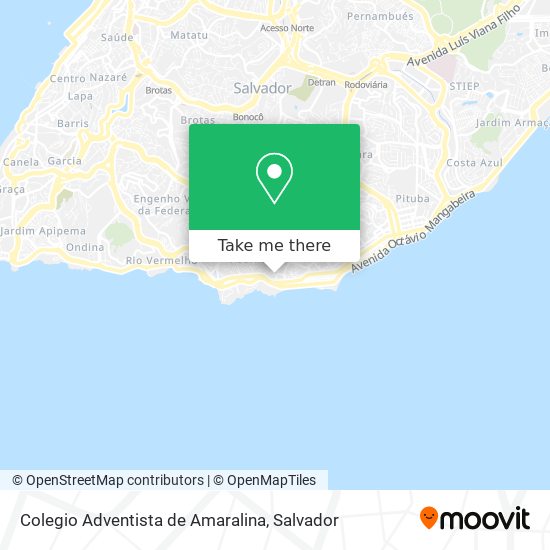 Mapa Colegio Adventista de Amaralina