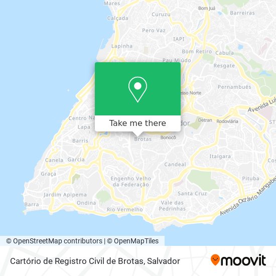 Mapa Cartório de Registro Civil de Brotas