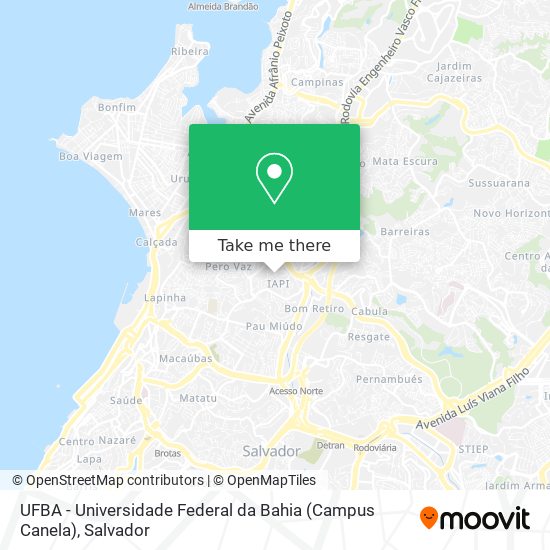 Mapa UFBA - Universidade Federal da Bahia (Campus Canela)
