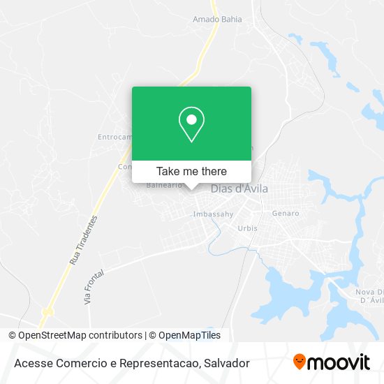 Acesse Comercio e Representacao map