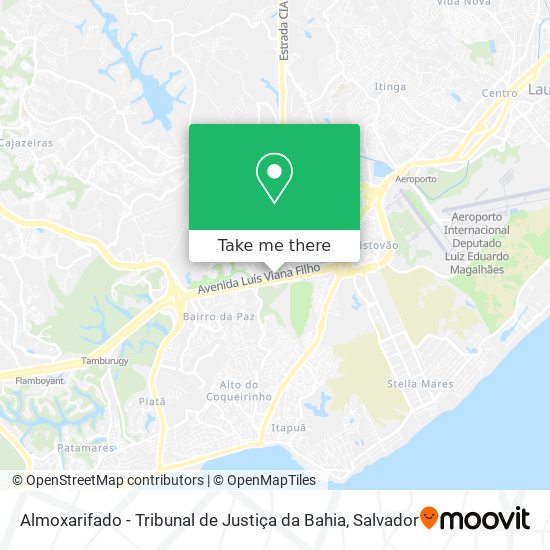 Almoxarifado - Tribunal de Justiça da Bahia map
