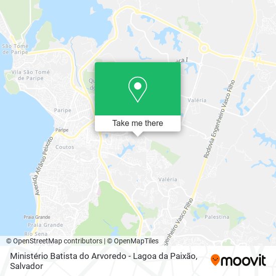 Mapa Ministério Batista do Arvoredo - Lagoa da Paixão