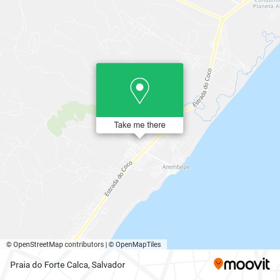 Praia do Forte Calca map