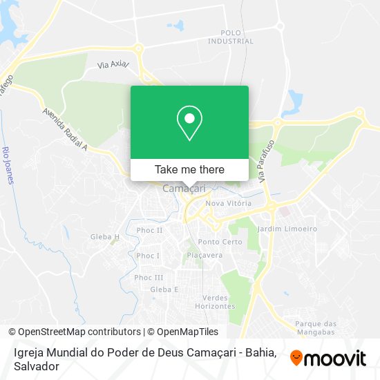 Igreja Mundial do Poder de Deus Camaçari - Bahia map