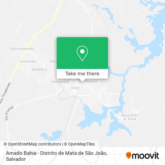 Amado Bahia - Distrito de Mata de São João map