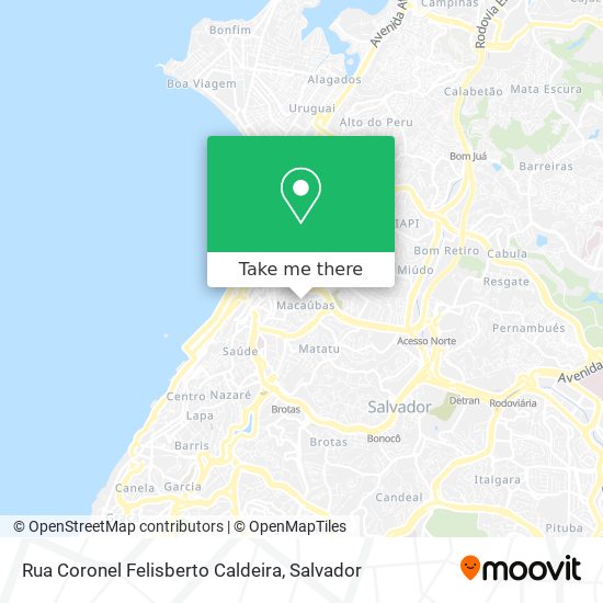 Mapa Rua Coronel Felisberto Caldeira