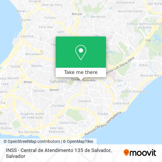 Mapa INSS - Central de Atendimento 135 de Salvador