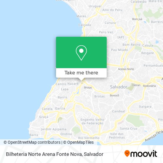 Bilheteria Norte Arena Fonte Nova map