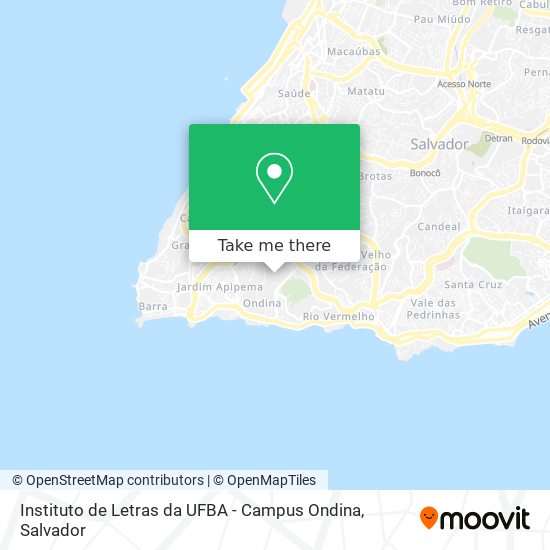 Mapa Instituto de Letras da UFBA - Campus Ondina