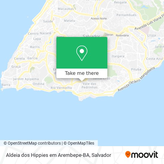 Mapa Aldeia dos Hippies em Arembepe-BA