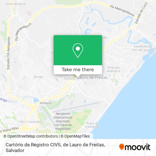 Mapa Cartório de Registro CIVIL de Lauro de Freitas