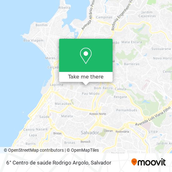 6° Centro de saúde Rodrigo Argolo map
