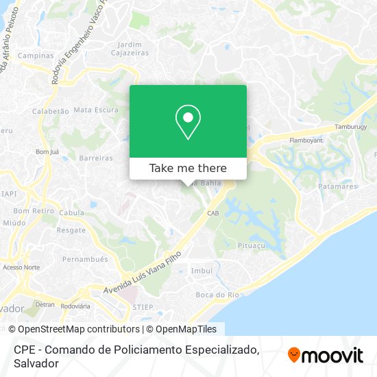 Mapa CPE - Comando de Policiamento Especializado