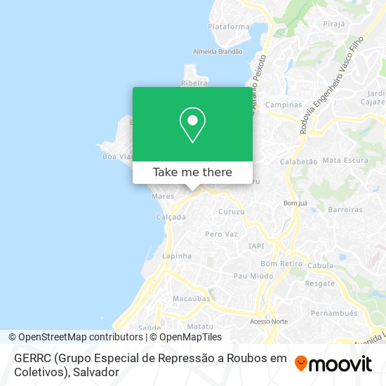 GERRC (Grupo Especial de Repressão a Roubos em Coletivos) map