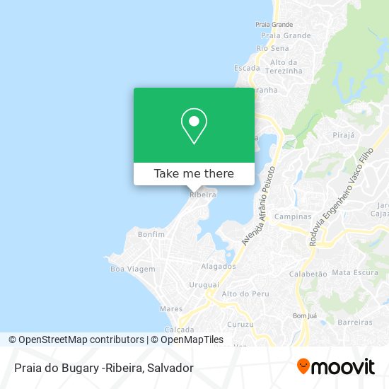 Mapa Praia do Bugary -Ribeira