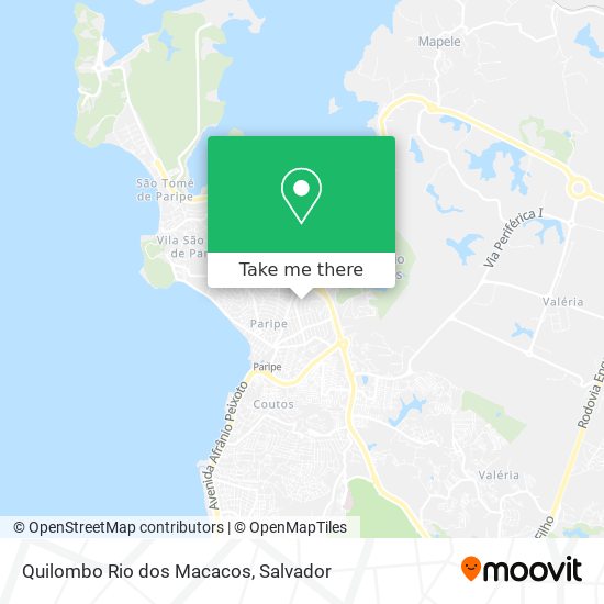 Mapa Quilombo Rio dos Macacos