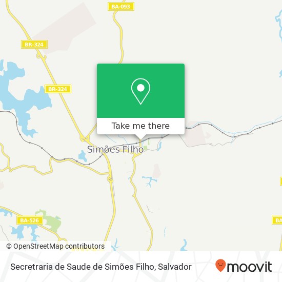 Secretraria de Saude de Simões Filho map