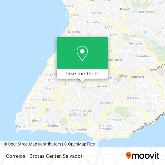 Correios - Brotas Center map