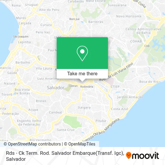 Rds - Ck Term. Rod. Salvador Embarque(Transf. Igc) map
