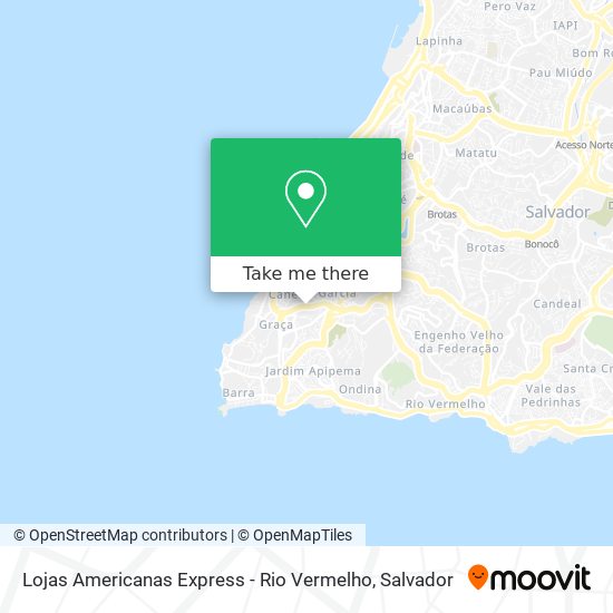 Mapa Lojas Americanas Express - Rio Vermelho