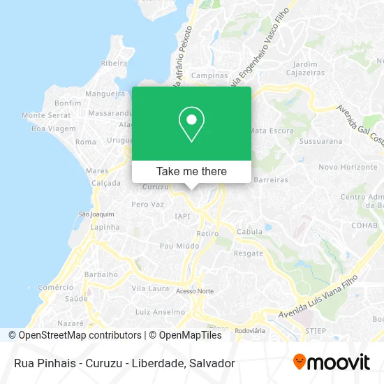 Rua Pinhais - Curuzu - Liberdade map